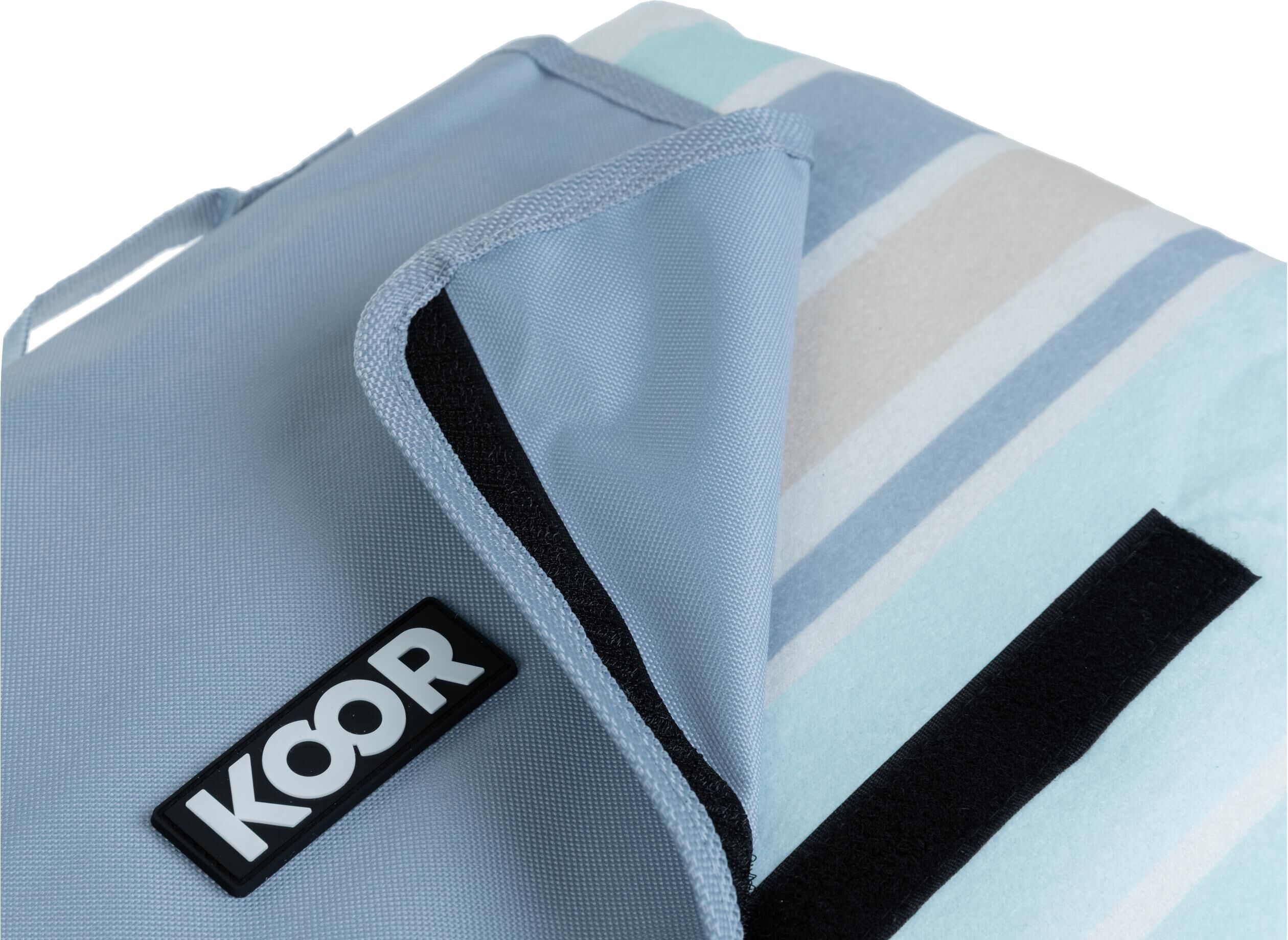 Picknickdecke KOOR "Skyline, 150 x 200 cm", blau, weiß, B:150cm L:200cm, Polyester, Wohndecken, Picknickdecke blau, weiß B/L: 150cm x 200cm