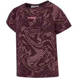 hummel, Mädchen, Sportshirt, hmlJR AOP A-SHAPED T-SHIRT (152), Rot