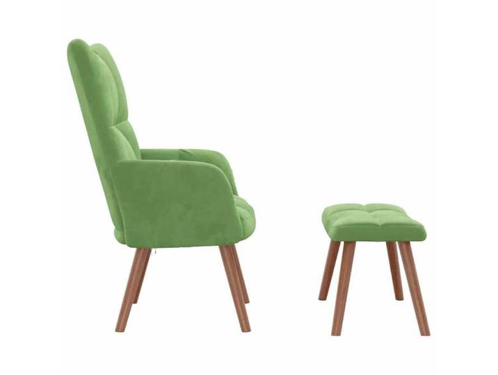 Fauteuil relax - CLOUD - contemporain - avec repose-pied Vert clair Velours S222