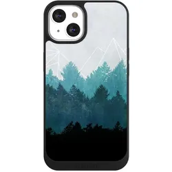Nivocase Handyhülle für Apple iPhone 13 Hülle NIVOpure Case Schwarz Abstrakt Baum Wald (Apple iPhone 13), Smartphone Hülle, Schwarz