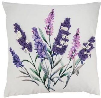 Saro Lifestyle Charming Felt Applique Lavender Pillow