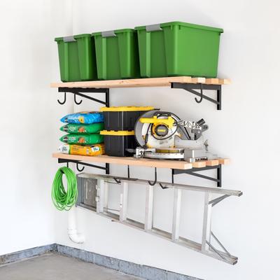 StoreYour 2' x 4' DIY Wall Shelf Brackets - Heavy Duty Garage Wall Shelves - 2'x4'