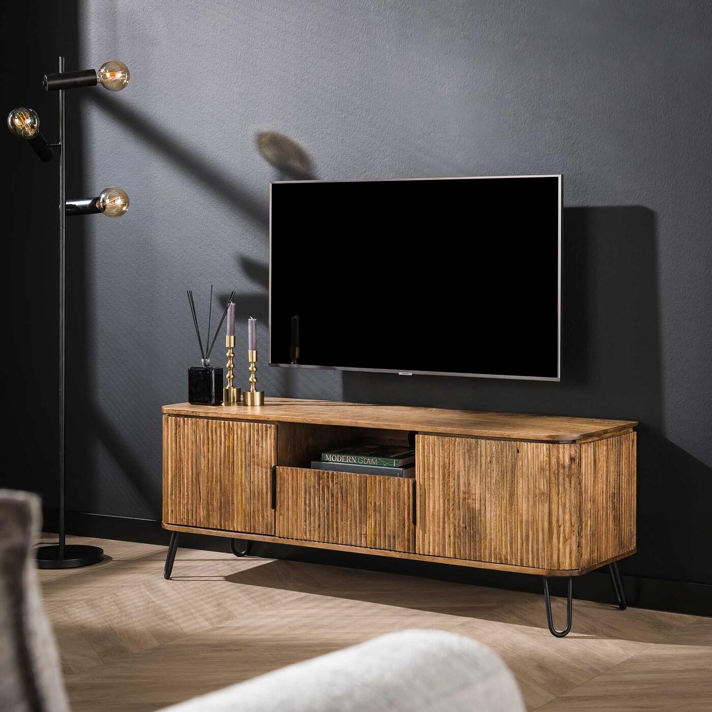 TV-Meubel Wave Giga Meubel Massief Mango Zandkleur