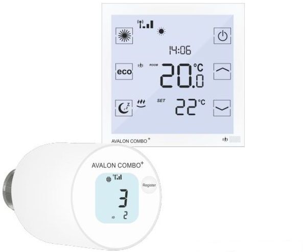 Blossom-ic Avalon Combo+ ACSE-3979 Funk-Raumthermostat und Heizkörperstellantrieb