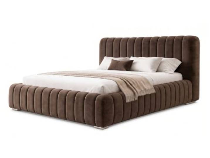 Polsterbett 120x200 mit Bettkasten, Venus Doppelbett Braun Veloursstoff Doppelbett, gepolstertes Kopfteil, Stauraumbett, Veloursstoff-Bezug, Lattenrost enthalten, Schlafzimmerbett 120x200, Ehebett