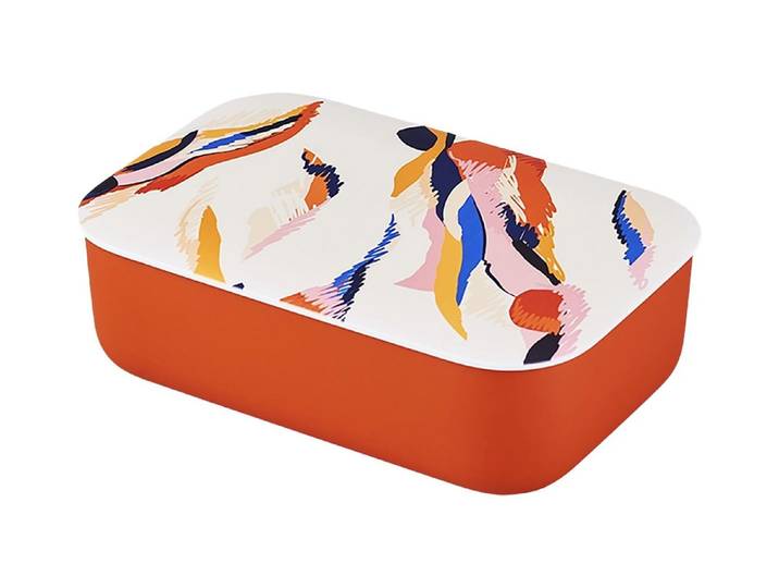Lunchbox BioLoco Classic – abstract pattern , orange (rot), Lebensmittelaufbewahrungsbehälter, Lunchbox
