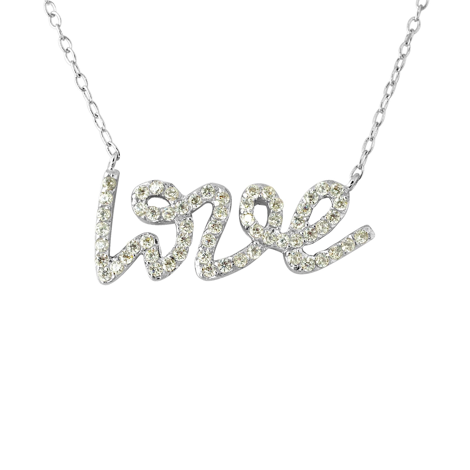 Ketting "liefde" zilver zirkoniumoxiden 925