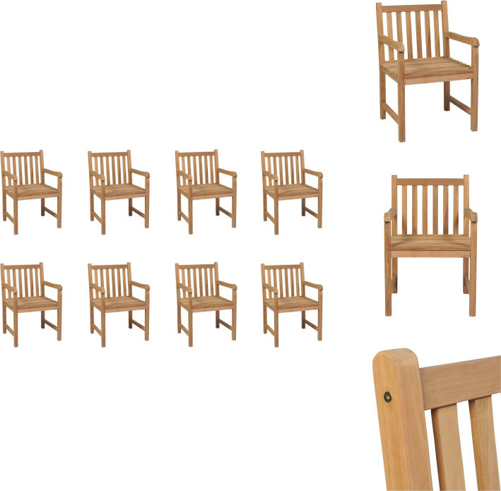 vidaXL Gartenstühle 8 Stk. Massivholz Teak - Gartenstühle