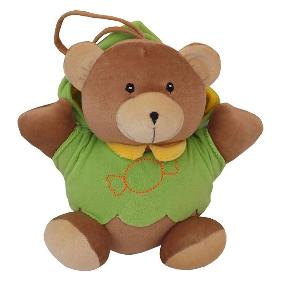 Baby Mix Teddybär Grünes Plüschtier mit Spielzeugmaschine (57941463)
