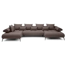 Wohnlandschaft Seledo Stoff Brown