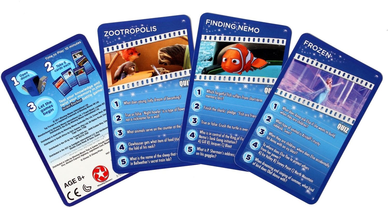 Top Trumps Disney Quiz Card Game – 500 Questions for Families, Ages 6+, Disney Trivia, Winning Moves