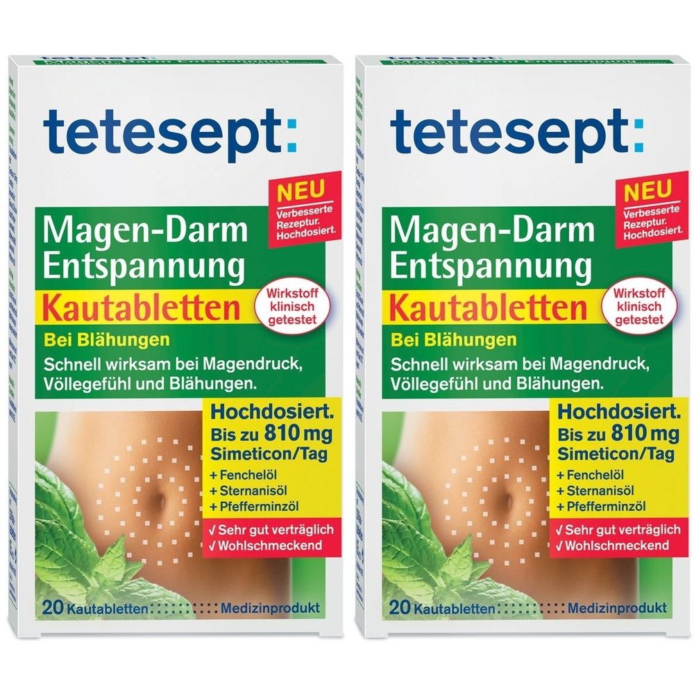 Tetesept Magen-Darm Entspannung Kautabletten 2x 2x20 St