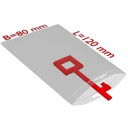 Transpak, Verpackungsmaterial, Druckverschlussbeutel m.Eurolochung Masse 80x120mm Stärke 50μ PE transparent