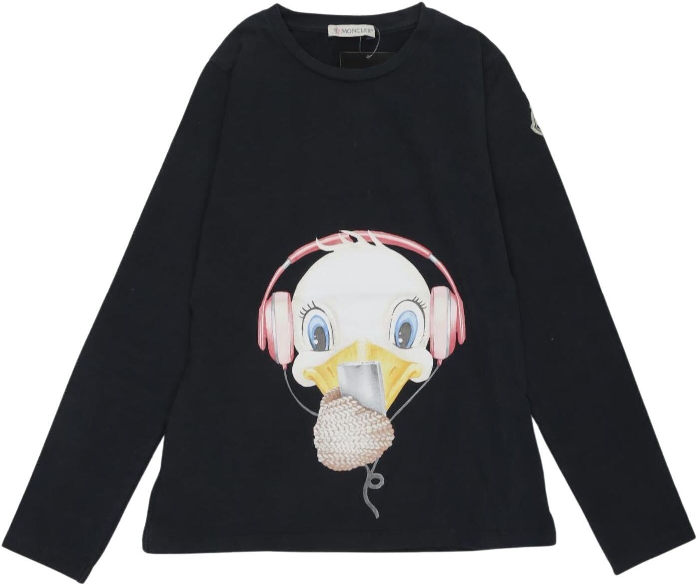 Moncler Mädchen Langarmshirt, Marineblau, Gr. EU 122 (US 8), Baumwolle / Elasthan - Second Hand