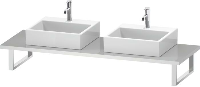 Duravit DuraStyle Konsole DS107C09191 für Aufsatzbecken, 2 Ausschnitte, Stärke 3 cm, Taupe
