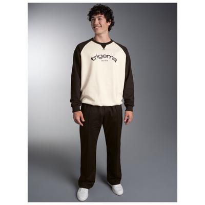 Freizeitanzug TRIGEMA "TRIGEMA Zweiteiler mit Sweatshirt und weiter Hose", Herren, Gr. L, braun (mocca), Sweatware, 70% Baumwolle, 30% Polyester, Basic, Sportanzüge Freizeitanzug