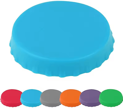 Uplift Curations Reusable Silicone Soda Can Cap Leak Proof Cola & Beer Can Sealing Lid 2pcs Blue
