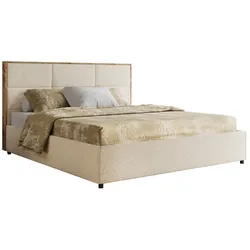 POLSTERBETT LERIO CLASSIC 140/200 - Creme Strukture - Multipocket-Matratze