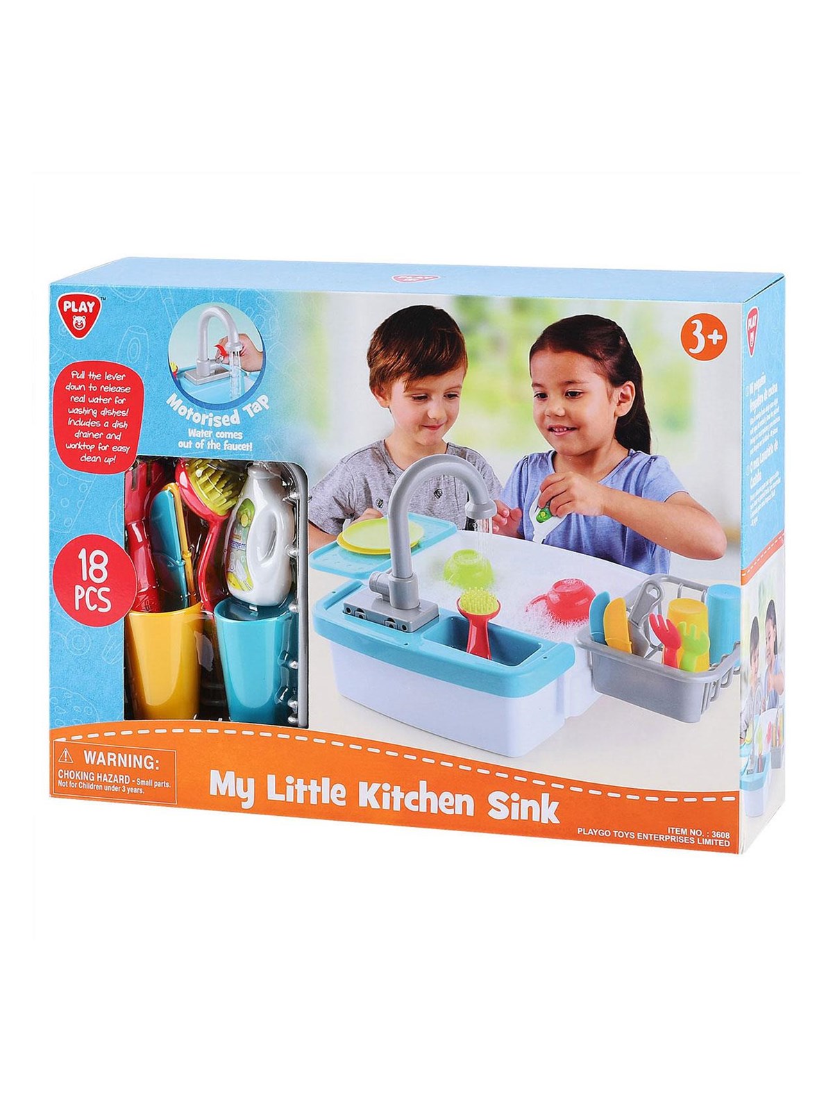 PLAY - Dishwashing Play Kitchen Playset 18pcs.