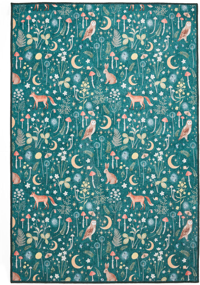 Catherine Lansfield Animal Print Digitally Printed 152cm X 230cm Area Rug Green Rectangle 122 x 170 cm