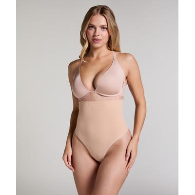 String HUNKEMÖLLER "Seamless Enhancing High Waisted Thong", Damen, Gr. XS, beige, 88% Polyamid, 12% Elasthan, Unterhosen String