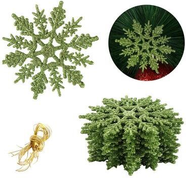 Top Demand Picks Glitter Snowflake Pendant Party Ornaments, Vivid Bauble DIY Craft Hanging, Christmas Tree Decor white 100mm