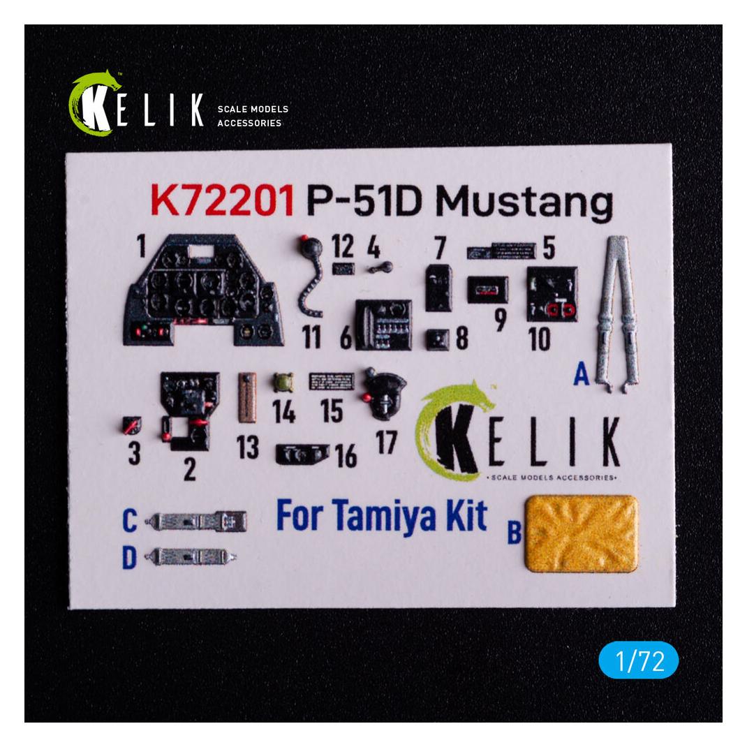 Kelik P-51D Mustang - interior 3D decals for Tamiya kit (K72201)