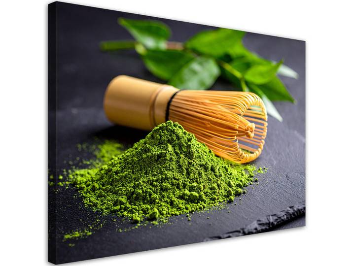 Feeby Leinwandbild Matcha Tee 90x60cm, Grün, Essen/Getränk, Rechteckig, 90x60 cm, Bilder & Rahmen, Bilder, Leinwandbilder