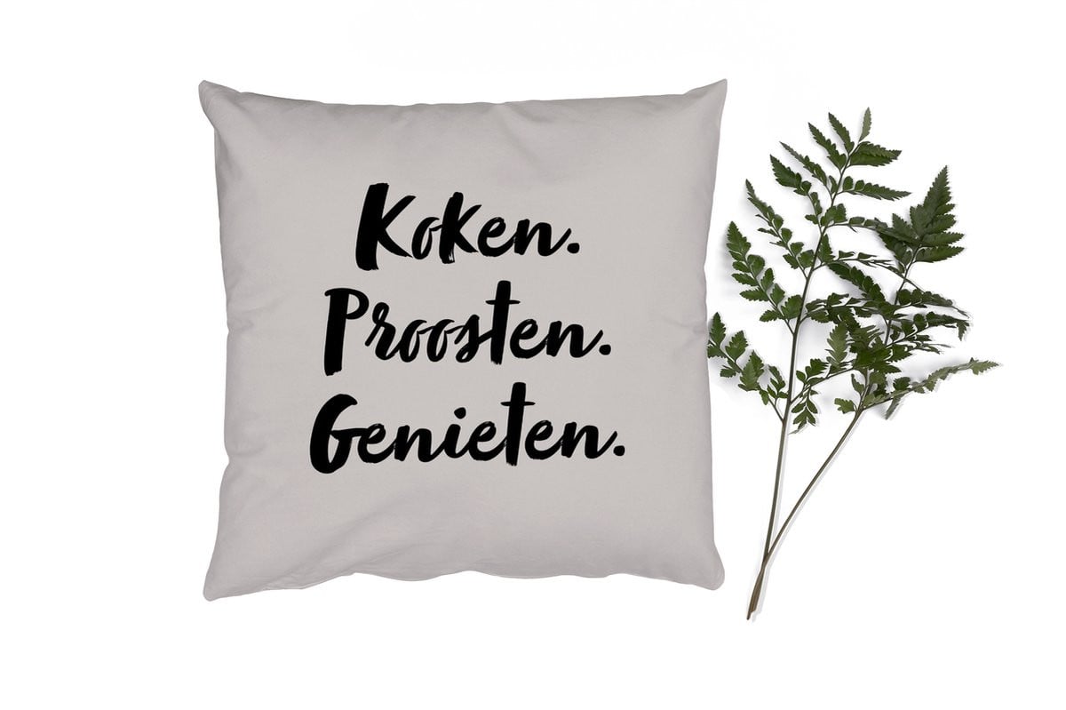 Sierkussen Quote Taupe 60x60 cm