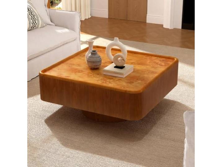 JHKZUDG Quadratischer Couchtisch, Pflegeleichter, Moderner Wohnzimmertisch Quadratischer Couchtisch Im Landhausstil Für Wohnzimmer Und Office – Rustikaler Wohnzimmertisch, Einfach Zu Montieren, 80Cm