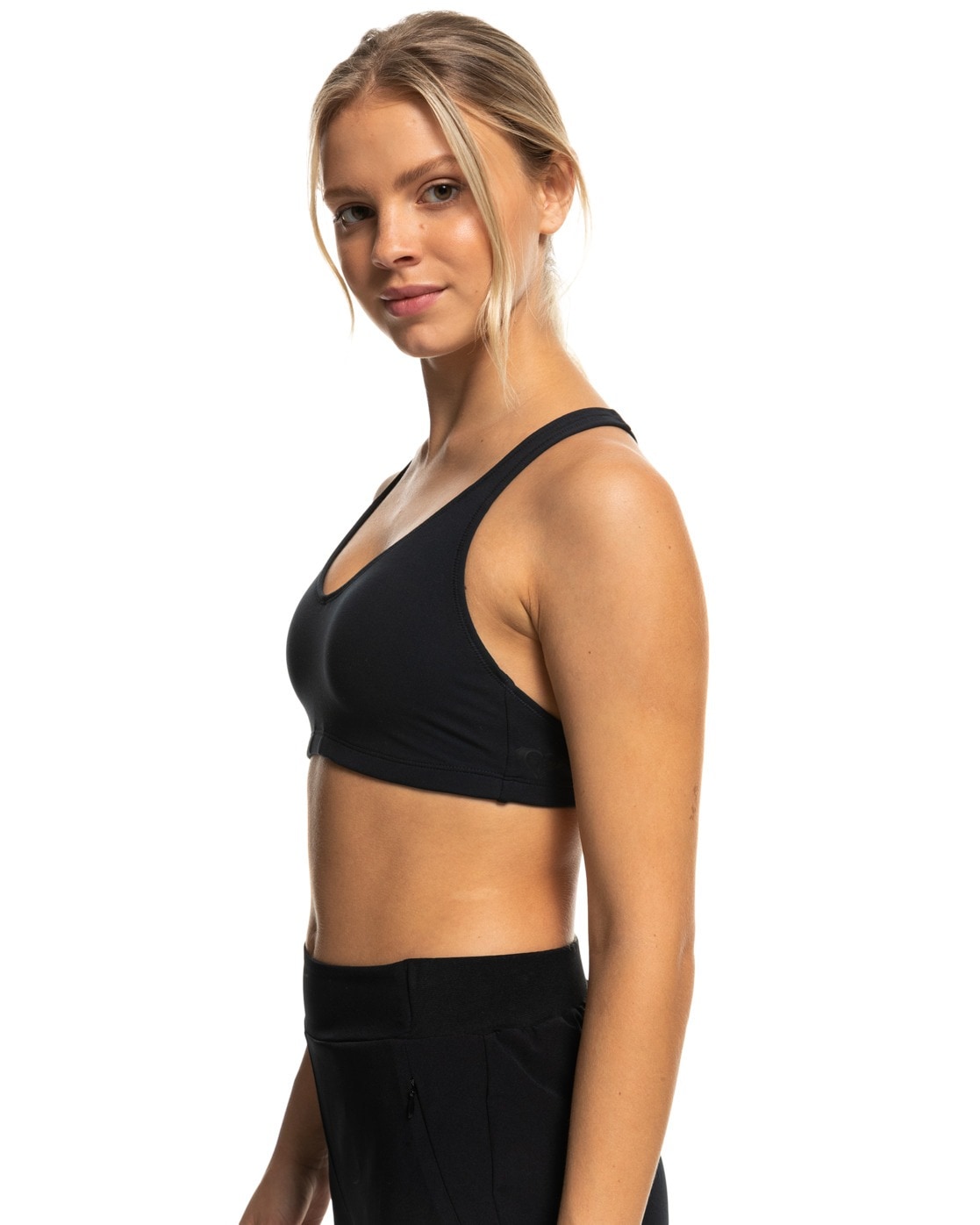 Sporttop ROXY "Heart Into It", Damen, Gr. XL, grau (anthrazit), Obermaterial: 25% Elasthan, 75% Polyester., Tops Sporttop anthrazit XL