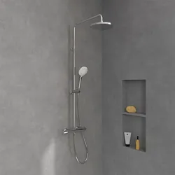 Villeroy & Boch Universal Showers Duschsystem TVS10900200061 mit Thermostat, Wandmontage, chrom