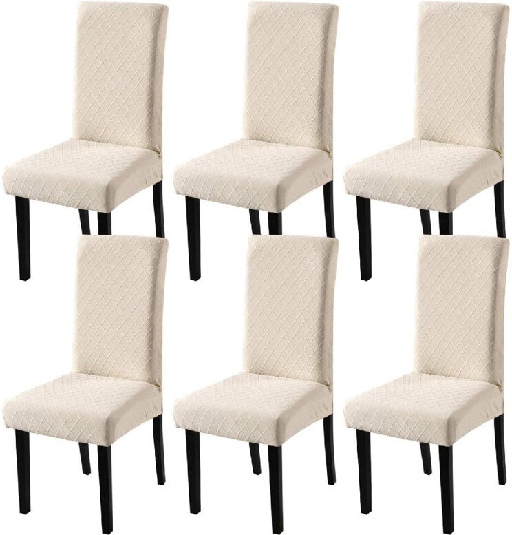 17 Stories Polyester Box Cushion Dining Chair Slipcover Beige 60cm H X 48cm W X 1cm D