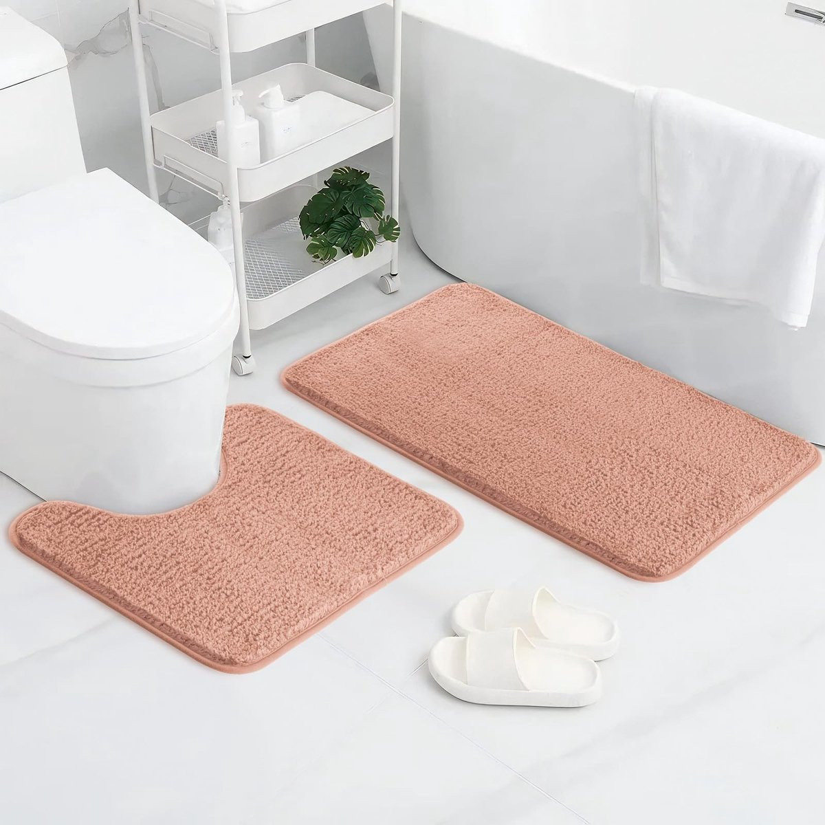 Omgoods Badmat Set - 2 Delige Microvezel en Antislip