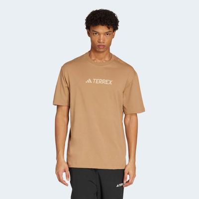 Funktionsshirt ADIDAS TERREX "CLASSIC LOGO", Herren, Gr. L, cardboard, Obermaterial: 100% Baumwolle, normal, Rundhals, Shirts Funktionsshirt