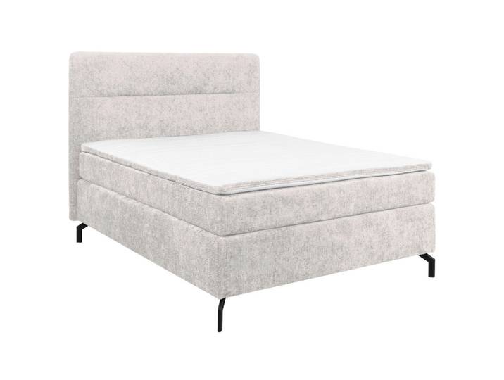 Esposa Boxspringbett, Hellgrau, Metall, H3, Höhe ca. 17 cm, 140x200 cm, Stoffauswahl, Topper durchgehend, Matratze in verschiedenen Härtegraden erhältlich, Schlafzimmer, Betten, Boxspringbetten