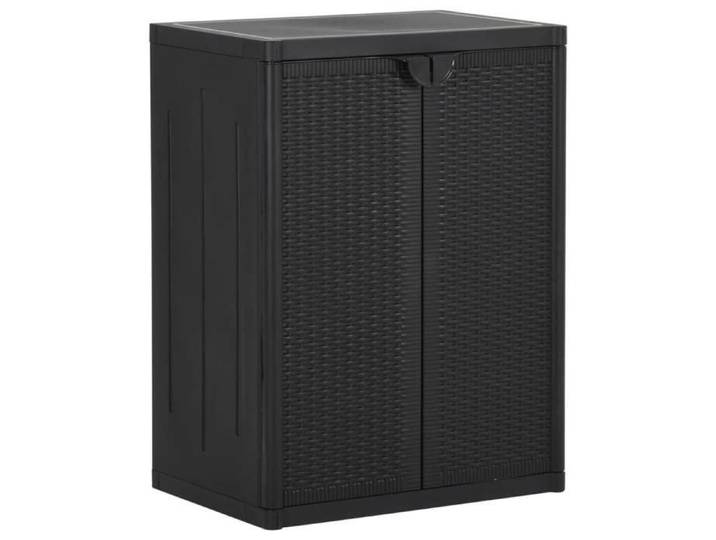 Armoire de rangement de jardin-Mobilier de rangement pour jardin Noir 65x45x88 cm PP Rotin