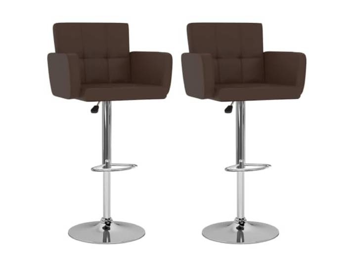Kaorsrow Barhocker 2er Set Höhenverstellbar mit Armlehne Braun Bequemer Drehstuhl mit Fußstütze für Kücheninsel, Esszimmer und Hausbar, flexibel anpassbar dank Gasfederung.