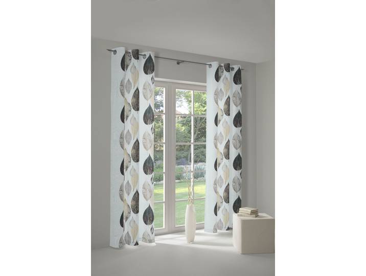 Vorhang WIRTH Marek Gr. 1, grau, B:145cm H:150cm, Polyester, Gardinen, Vorhang