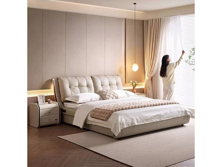 180x200 200x220 cm lits à cadre Queen lit en cuir de luxe moderne 2 personnes lits doubles bases de lit cadres meubles de chambre à coucher de maison