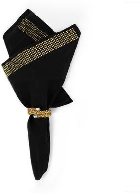 Sparkles Home Rhinestone Napkin (Set of 2) - Black & Gold