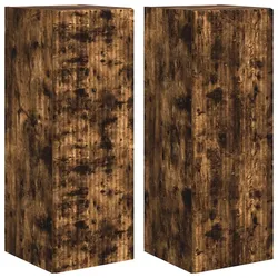 Helloshop26 - Modernes Wand-TV-Möbel mit Wandkonstruktion 30 x 31 x 80 cm Holzwerkstoff Rauch Eiche