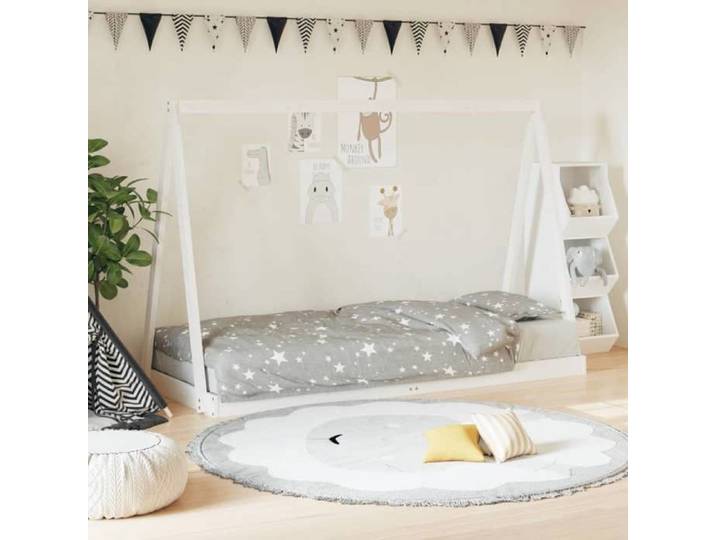 Blanc Structure de lit enfant(1 pc)：80x200 cm - Design classique - Structure de lit pour enfants - blanc 80x200 cm - boi5192