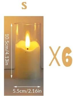 Uplifted Finds 6Pcs Acrylic Glass Flameless LED Pillar Candles Battery Flickering Tea Lights For Wedding Christmas s