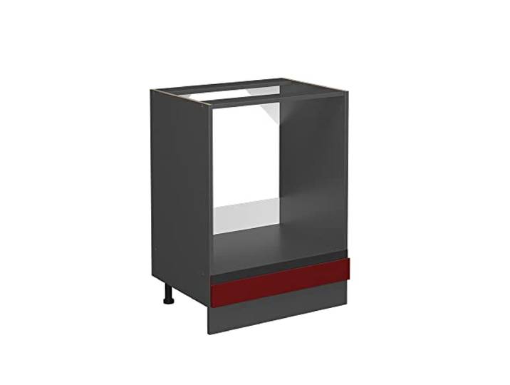 Vicco Herdumbauschrank R-Line, Rot, 60 cm Backofennische · Ohne Arbeitsplatte · Höhenverst. Füße · Frei kombinierbar · Einfache Integration