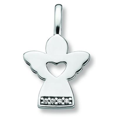 Kettenanhänger ONE ELEMENT "Zirkonia Engel Anhänger aus 925 Silber", silber, Schmuckanhänger, Mädchen, Silber 925 (Sterlingsilber), Kettenanhänger, Persönlicher Akzent – schlicht, modern, aussagekräftig
