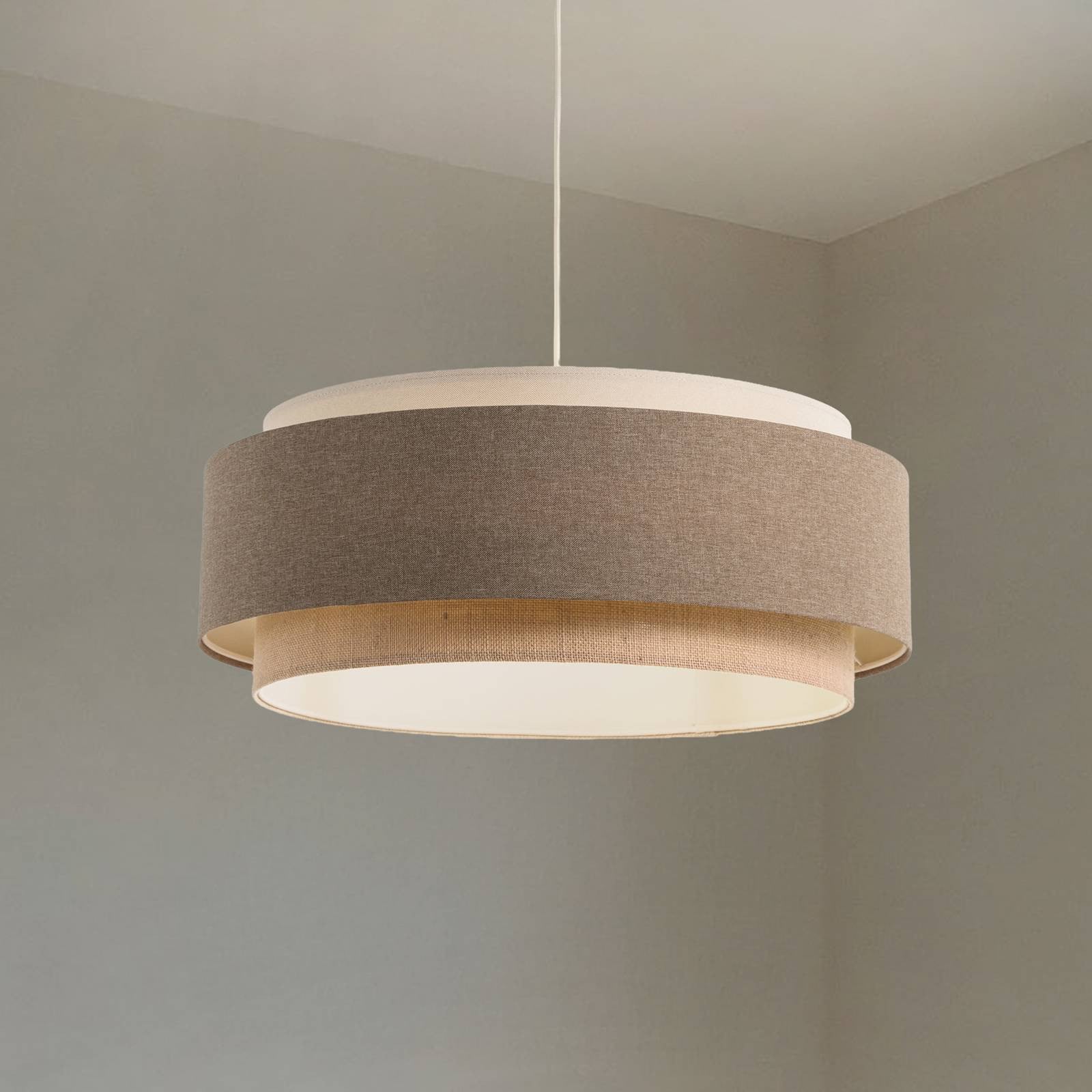Maco Design Boho Hanglamp, Bruin/Beige, Textiel, Dimbaar, Rond
