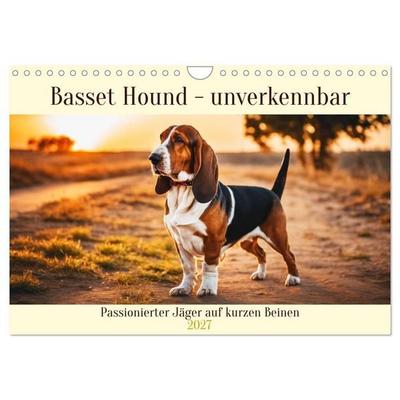 Basset Hound - unverkennbar (Wandkalender 2027 DIN A4 quer), CALVENDO Monatskalender