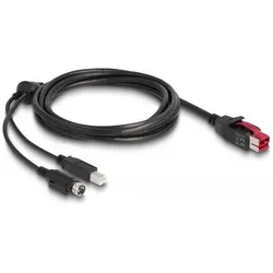 Delock 85489  PoweredUSB Kabel Stecker 24 V (3 m, USB 2.0), USB Kabel