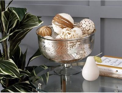 ARCILLA ELEMENTAL Silver Glass Handmade Decorative Decorative Bowl